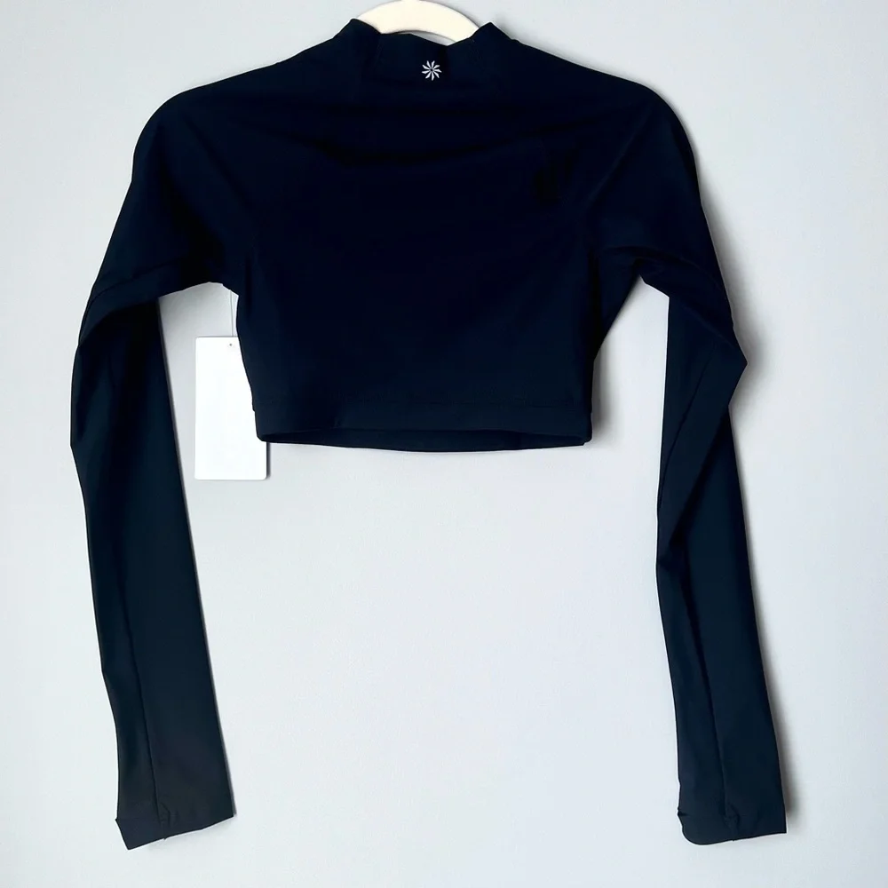 Athleta Crosstrain Ultra Crop Top | Long Sleeve | Black | XXS